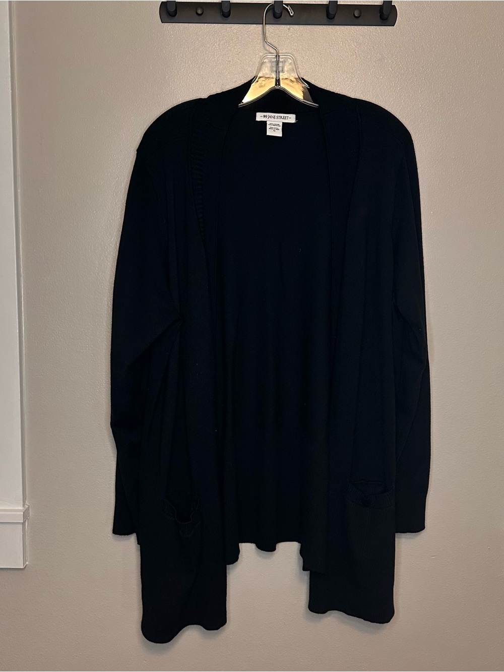99 Jane Street Black Open-Front Women's Cardigan